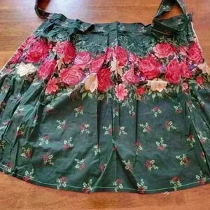 VTG-Christmas Rose Half Apron